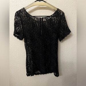 Express Black Lace Top